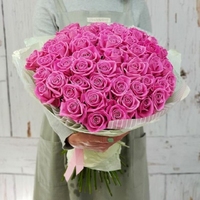 51 розовая роза 80 см