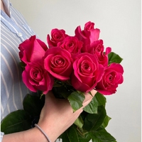 Букет из 9 розовых роз 80 см