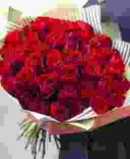 45 красных роз Кения 40 см