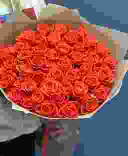 45 оранжевых роз Эквадор 40 см