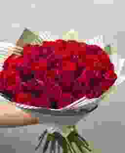 55 красных роз Кения 40 см
