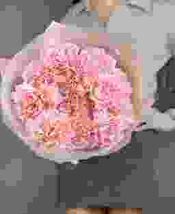Букет из 15 розовых гвоздик