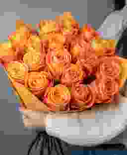 21 оранжевая роза (50 см)