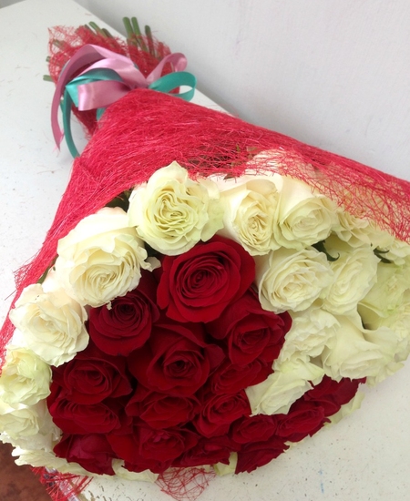 «Сердце» 51 роза (60 см)