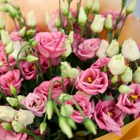 Букет из 51 розовых лизиантусов