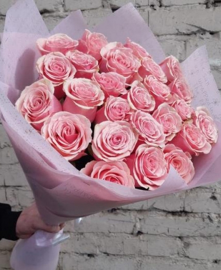 21 розовая роза (40 см)