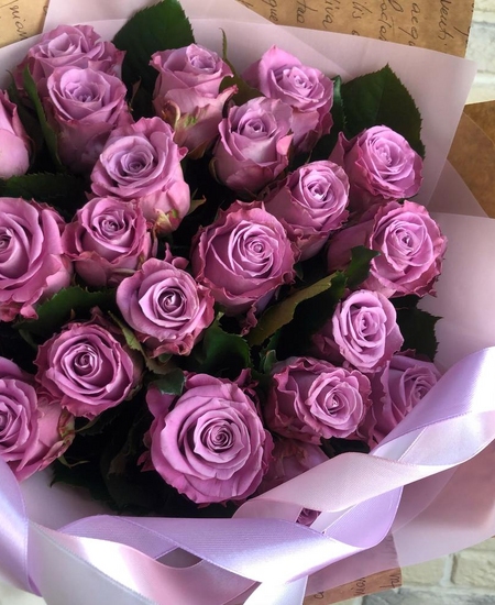 21 фиолетовая роза (40 см)
