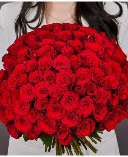 Букет из 121 красной розы 70 см