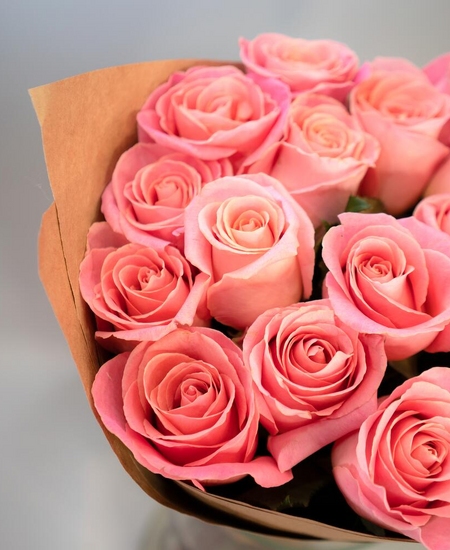 21 розовая роза (50 см)