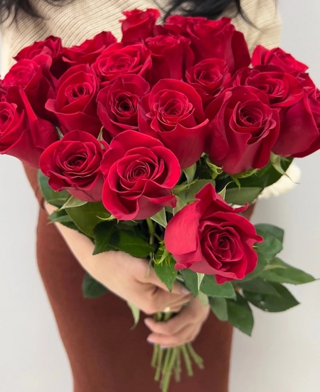 21 красная роза (90 см)