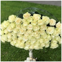 Букет из 51 белой розы 70 см