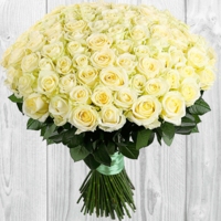 Букет из 151 белой розы 70 см