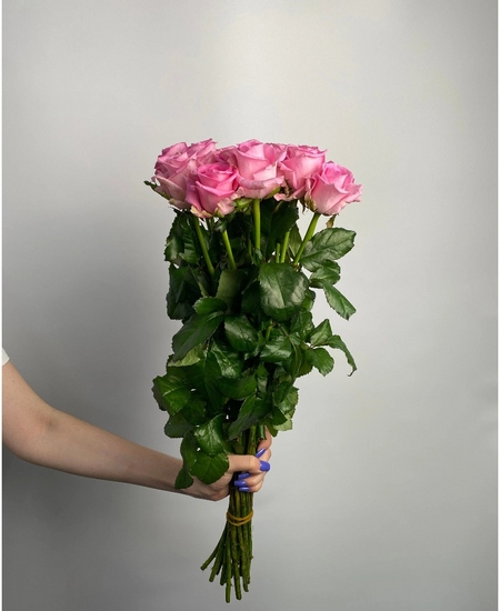 15 розовых роз Россия (70 см)
