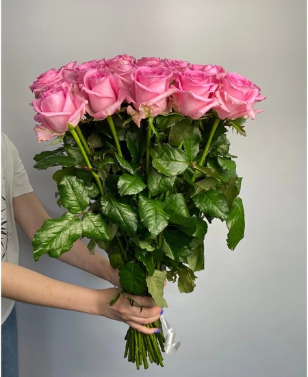 45 розовых роз Россия (70 см)