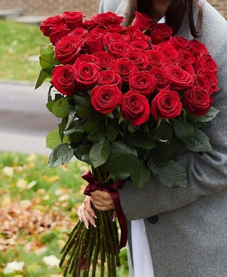 51 красная роза 80 см