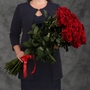 25 красных роз (90 см)