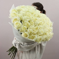 51 белая роза 80 см