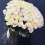 Букет 101 белая роза 80 см