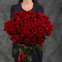51 красная роза (90 см)