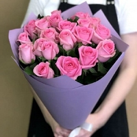 21 розовая роза 80 см