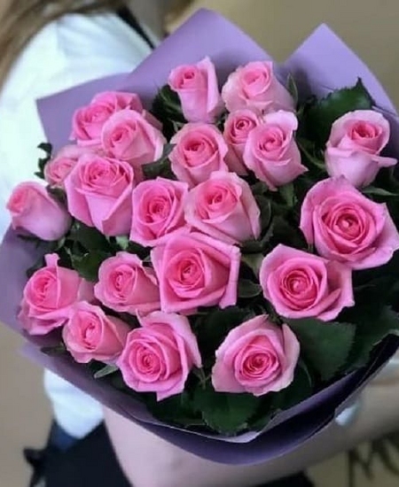 21 розовая роза 80 см