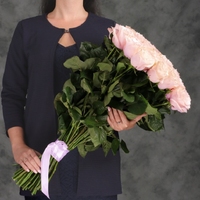 Букет 55 розовых роз 80 см