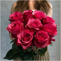 Букет из 9 розовых роз 60 см