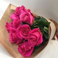 Букет из 9 розовых роз 70 см