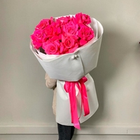 Букет из 9 розовых роз 90 см