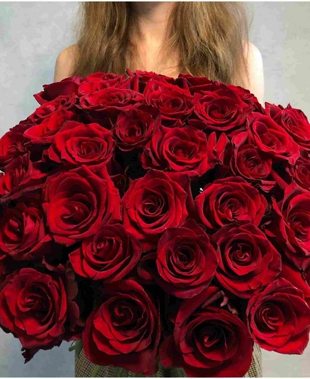 45 красных роз Эквадор 60 см