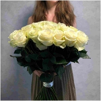 45 белых роз Эквадор 60 см