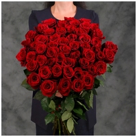 55 красных роз Эквадор 70 см