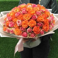 101 оранжево-розовая роза (Кения)