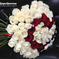 101 роза «Сердце» (60 см)