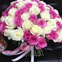 101 розово-белая роза (40 см)