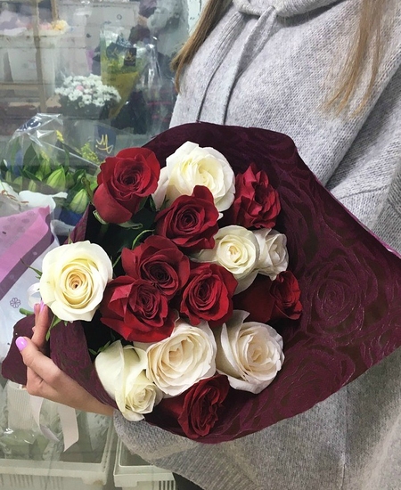 15 роз "Микс" (50 см)