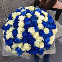 151 сине-белая роза (60 см)