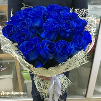Букет 25 синих роз