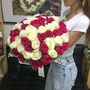 51 бело-розовая роза (40 см)