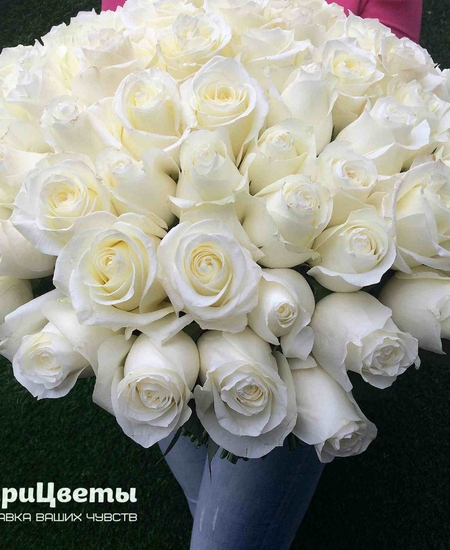 101 белая роза (40 см)