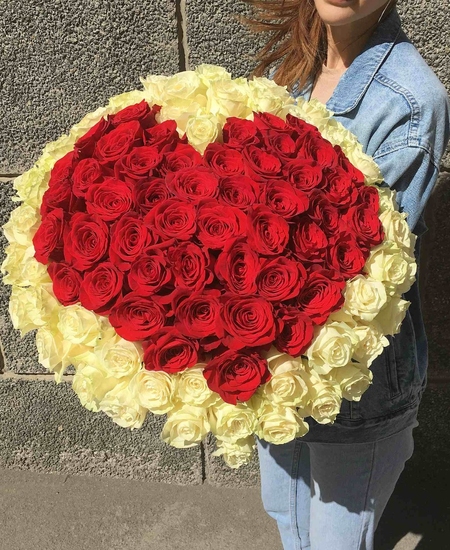 «Сердце» 101 роза (50 см)
