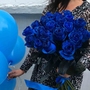 Букет 21 синяя роза